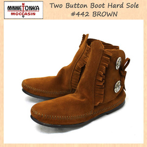 MINNETONKA(ミネトンカ)Two Button Boot Hard Sole(トゥーボタンブーツハードソール)#442 BROWN レディース MT093-5.5(約22.5cm)