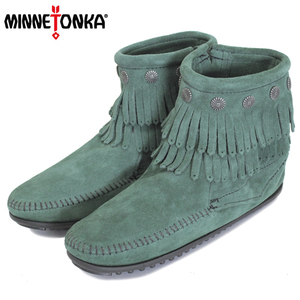 MINNETONKA(ミネトンカ) Double Fringe Side Zip Boot(ダブルフリンジサイドジップブーツ) #697P PINE レディース MT408 6-約23cm