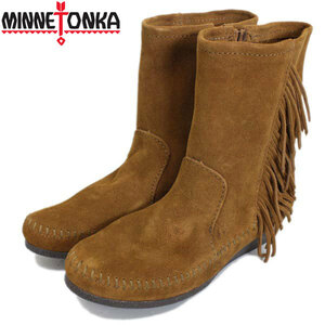 MINNETONKA(ミネトンカ) Side Fringe Wedge Boot(サイドフリンジウェッジブーツ) #1372 BROWN レディース MT331-5(約22cm)