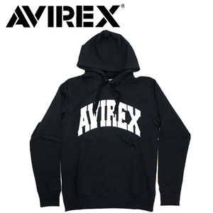 AVIREX (アヴィレックス) DAILY L/S SWEAT PULL PARKA LOGO デイリー ロングスリーブ スウェット プルパーカー ロゴ 783-5231003 09-Black-