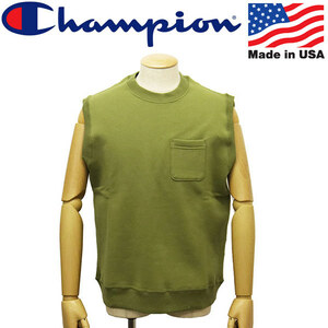 Champion (チャンピオン) C5-V001 SLEEVELESS SWEARSHIRT スウェットベスト アメリカ製 CN055 655オリーブ S