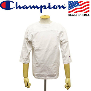 Champion (チャンピオン) C5-P405 T1011 3/4 SLEEVE FOOTBALL T-SHIRT 七分袖 フットボール Tシャツ アメリカ製 CN046 010ホワイト M