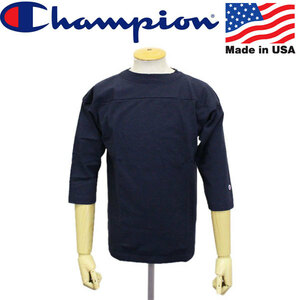 Champion (チャンピオン) C5-P405 T1011 3/4 SLEEVE FOOTBALL T-SHIRT 七分袖 フットボール Tシャツ アメリカ製 CN046 370ネイビー L