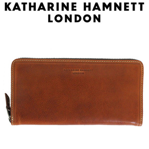 KATHARINE HAMNETT LONDON ( Katharine Hamnett London ) 490-58204 LINEMAN2 round fastener long wallet all 3 color 61 orange 