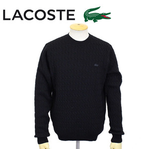 LACOSTE (ラコステ) AH752EL ケーブルクルーネックニット セーター 長袖 全3色 LC139 031ブラック 2-XS