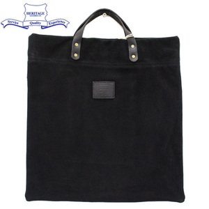 HERITAGE LEATHER CO.(ヘリテージレザー) NO.8385 Suede Book Tote Bag(スエードブックトートバッグ) Black Suede HL167