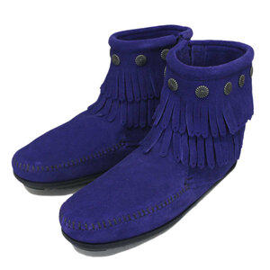 MINNETONKA(ミネトンカ) Double Fringe Side Zip Boot(ダブルフリンジサイドジップブーツ) #699F BLUE VIOLET レディース MT357-5.5(約22.5