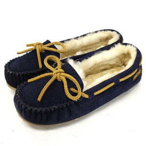 MINNETONKA(ミネトンカ) Sheepskin Pippa Slipper(シープスキンピッパスリッパ) #42024 DARK NAVY レディース MT367-5(約22cm)