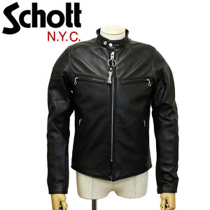 Schott (ショット) 3111042 LAMB LEATHER 641xx for RIDING ラムレザージャケット 09BLACK S