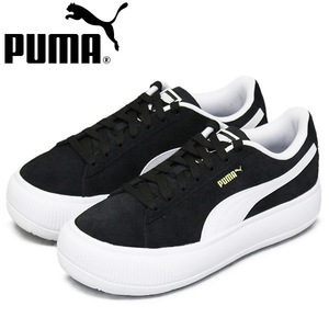 PUMA (プーマ) 380686-02 スウェード マユ レディース スニーカー 02 プーマブラックxプーマホワイト PM169 25.0cm