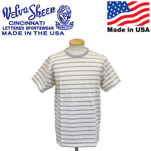 Velva Sheen (ベルバシーン) 161550U Uneven Border T-shirt アンイーブンボーダー 半袖Tシャツ アメリカ製 VLVS008 OATMEAL S