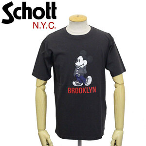 Schott (ショット) 3103130 DISNEY T BROOKLYN ディズニー Tシャツ ブルックリン 19CHARCOL S