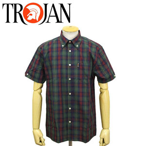 TROJAN (トロージャン) TC1004 TartanCheck BD タータンチェック ボタンダウンシャツ TJ001 FOREST S