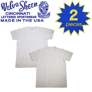 Velva Sheen (ベルバシーン) 160920 2PAC C/N PK TEE (半袖 丸首 ) クルーネックTシャツ ポケット有り 2枚組 全10色 VLVS002-ホワイト+オーの画像1