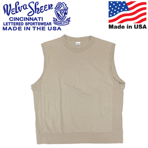 Velva Sheen (ベルバシーン) 162116 8/1 Jersey Vest ヘビーオンス ジャージー ベスト アメリカ製 VLVS013 GREIGE L