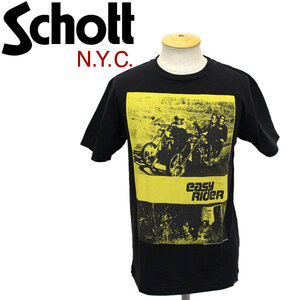 Schott (ショット) 3183028 PHOTO T-SHIRT ER POSTER フォト Tシャツ ER ポスター 09-BLACK-S