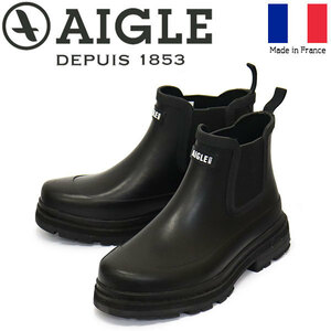 AIGLE (エーグル) ZZHNB06 SOFT RAIN M ソフトレイン サイドゴアラバーブーツ メンズ 004 NOIR AGL038 42-約26.0cm