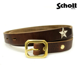 SCHOTT( Schott ) PERFECTO BELT NARROW( Perfect ремень narrow ) 3129046-55 BROWN Brown -32 дюймовый 