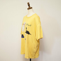 yl07-KARL HELMUT カールヘルム Tシャツ L イエロー プリント 犬 DOG ワッペン ピンクハウス日本製_画像3