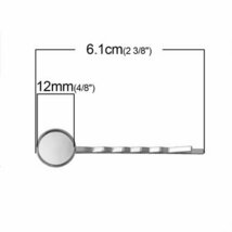 ヘアピン金具 10個入ミール皿タイプ（シルバーカラー）アクセサリーパーツセッティング金具ベース土台61mm×14mm_画像2