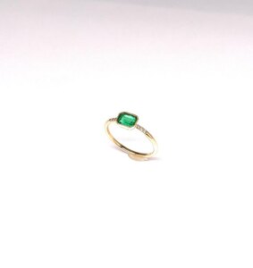 * emerald green * emerald diamond ring *K18 1.84g E0.411ct D0.026ct size 11.5 ve2235ujd