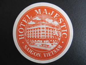  hotel label # majestic hotel # rhinoceros gon# red # horn chimin City # Vietnam #1930's