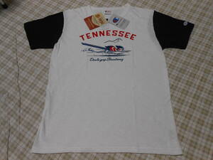 新品！チャンピオン　ランナータグ　切り替え　Tシャツ　TENNESSEE　ブラック　XL　黒　C3-P331　染み込みプリント