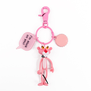  Pink Panther solid mascot key holder charm attaching key ring PinkPanther character type A