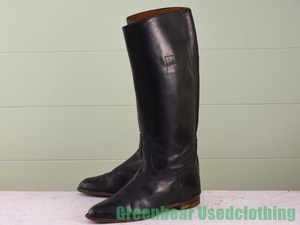 T040* Vintage Police boots black black lady's 39C 24.5cm