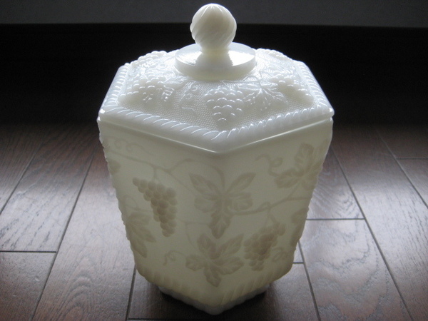 ☆美品 希少 蓋付き ファイヤーキング キャンディジャー クッキージャー グレープ ぶどう