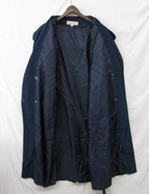 Vintage ビッグサイズ 22 XL~ オーバー ロング トレンチ コート ダブルブレスト ブルー系 レディース 古着 ビンテージ 2O0165_画像9