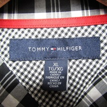 ビックサイズ XL TOMMY HILFIGER 長袖 ボタンダウン シャツ マチ付き チェック柄 ブラック系 トミー ヒルフィガー 古着 ビンテージ 2O0487_画像3