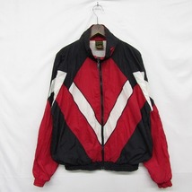 サイズ S PUMA ナイロン トレーニング ジャケット ブルゾン ウインドブレーカー フルジップ レッド系 刺繍 プーマ 古着 ビンテージ 2O0568_画像1