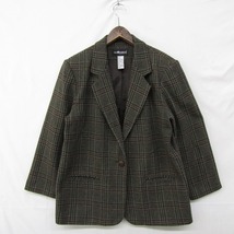 90s 00s サイズ 16 SAG HARBOR ツイード テーラード ジャケット ブレザー チェック 肩パッド有 ウール レディース 古着 ビンテージ 2O2101_画像1