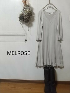 MELROSE メルローズ ニットワンピース 七分袖ニットワンピース