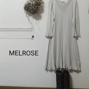 MELROSE メルローズ ニットワンピース 七分袖ニットワンピース 美品