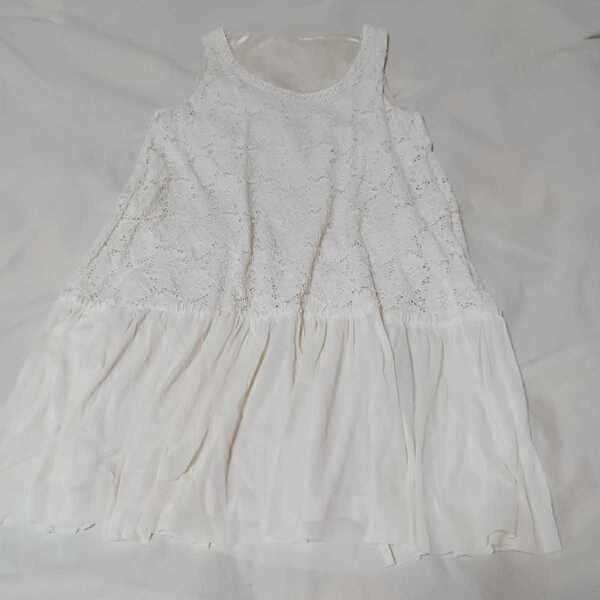 Provador プロバドール ワンピース ノースリーブ レース チュールチェニック オフオワイト 白 レディースサイズM 中古品