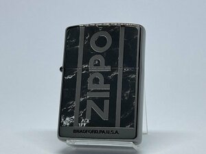 送料無料 ZIPPO[ジッポー]両面加工 ZIPPO LOGO BLACK MARBLE 黒ニッケル 2BK-BKMZLOGO