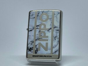 送料無料 ZIPPO[ジッポー]両面加工 ZIPPO LOGO WHITE MARBLE ニッケル 2NI-WHMZLOGO