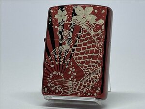 送料無料 ZIPPO[ジッポー]アーマー 鯉桜 レッド 162KS-RD