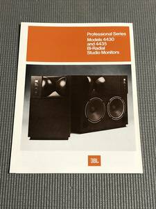 JBL プロフェッショナルシリーズ 4430//4435 英語版カタログ 1981年