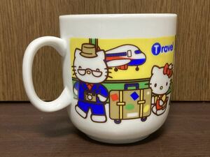 2002 SANRIO HELLO KITTY サンリオ ハローキティ マグカップ コップ コーヒーカップ タンブラー T travel トラベル 旅行 空港 飛行機