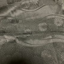 新品　正絹 喪服用　帯締め帯揚げセット　⑤ 和装小物 黒　横段　花柄_画像3