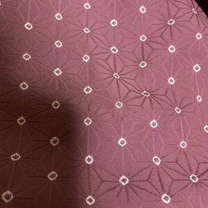 正絹ハギレ　約35×123 麻の葉模様　あずき色　和柄　古典柄　はぎれ　伝統柄