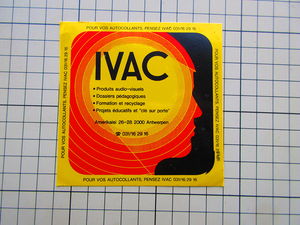 6716 【 即決・定額・同梱包可能】★ IVAC - ステッカー 　ベルギー 　オーディオ　☆ ヴィンテージ ステッカー ☆ ◆