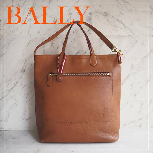 バリー BALLY 2way トートバッグ ハンドバッグ MACY MD L GWKG キャメル ブラウン レザー スイス製 メンズ レディース A4 書類