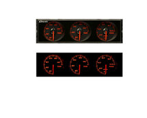 Defi DIN-Gauge Style21 デフィ　ディンゲージ 3連メーター 黒文字板、指針色：赤、目盛り色：レッド、夜間照明色：レッド DF14404_画像6