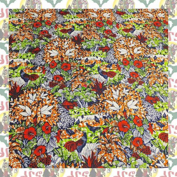 【SALE/180cm x 110cm/2ヤード】アフリカンプリント生地 barg-L52 アフリカ布 アフリカ生地 ゴールドプリント アンカラ キテンゲ パーニュ
