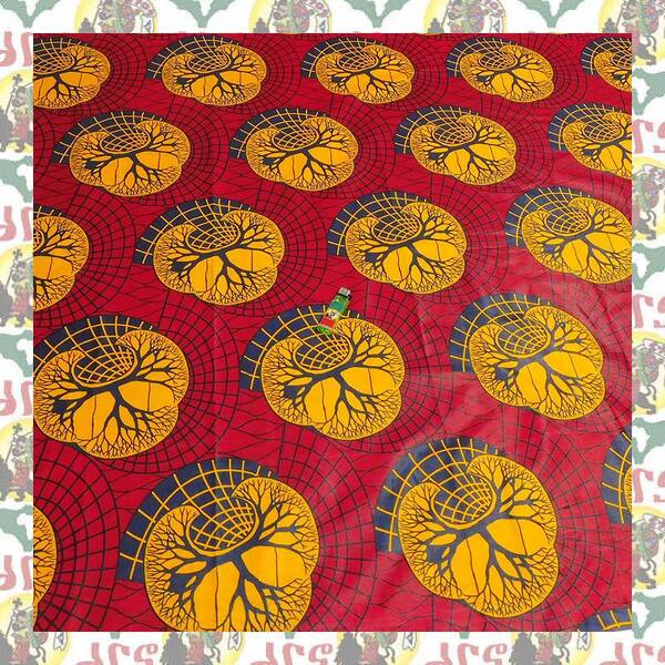 【SALE/180cm x 110cm/2ヤード】アフリカンプリント生地 barg-L82 アフリカ布 アフリカ生地 ゴールドプリント アンカラ キテンゲ パーニュ