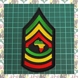 刺繍アイロンワッペン wap-a9　エチオピア ハイレセラシエ皇帝 ジャマイカ ラスタ ラスタカラー レゲエファッション ラスタファッション